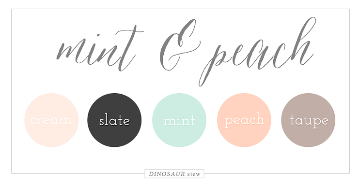 mint and peach